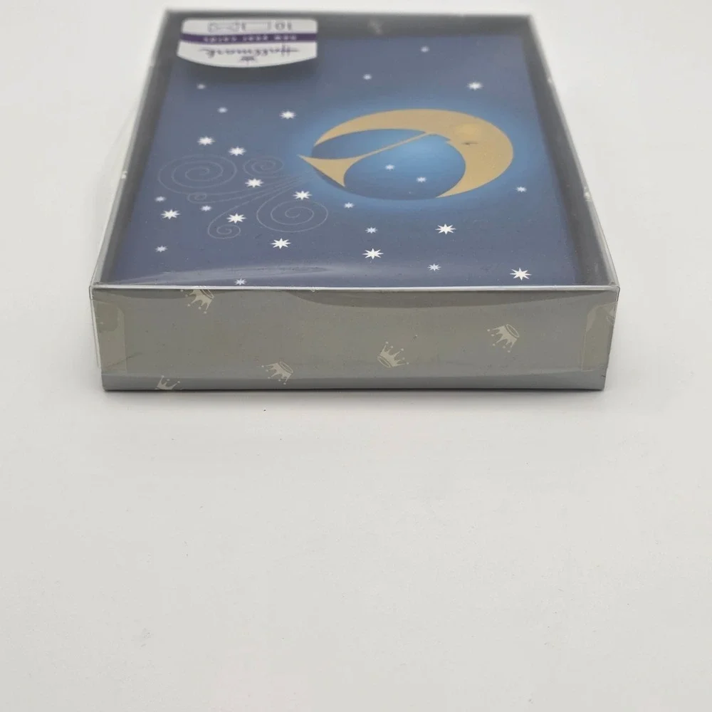 Vtg Hallmark New Year Cards 9ct Blue Gold Celestial Moon Stars Y2K Whimsical 90s